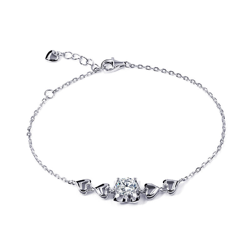 Bracciale in Oro Bianco e Moissanite