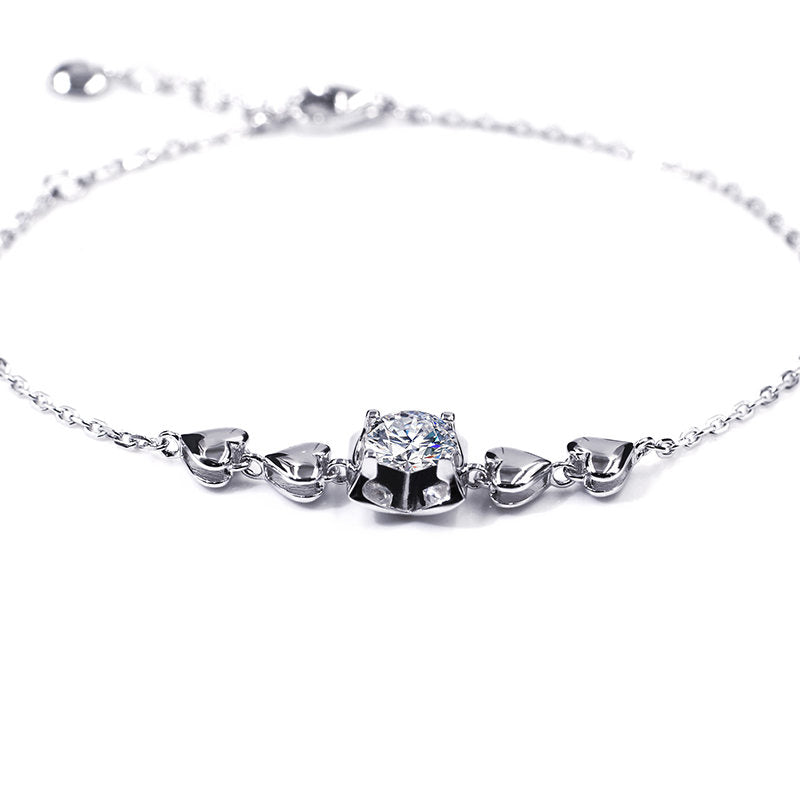 Bracciale in Oro Bianco e Moissanite