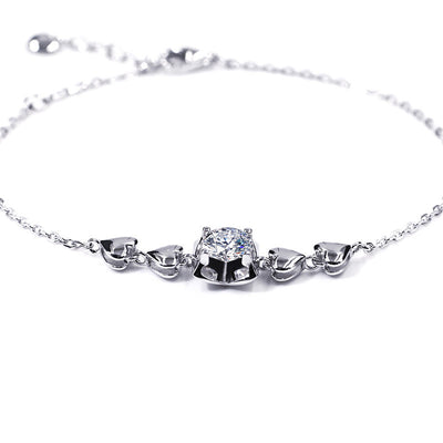 Bracciale in Oro Bianco e Moissanite