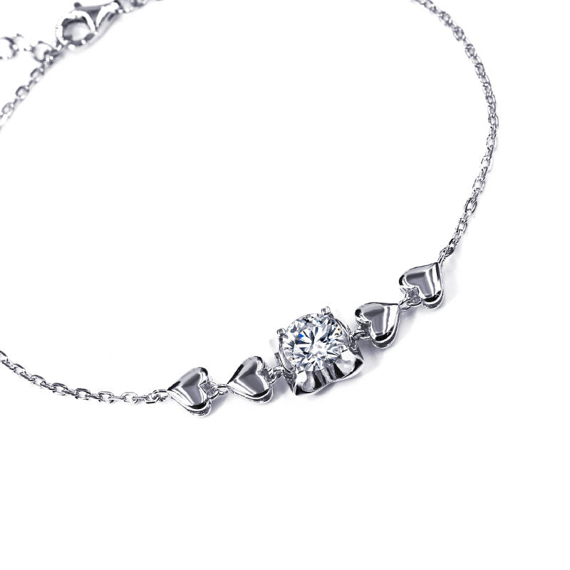 Bracciale in Oro Bianco e Moissanite