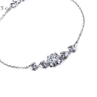Bracciale in Oro Bianco e Moissanite
