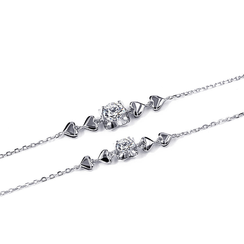 Bracciale in Oro Bianco e Moissanite