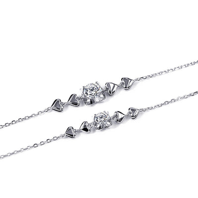 Bracciale in Oro Bianco e Moissanite