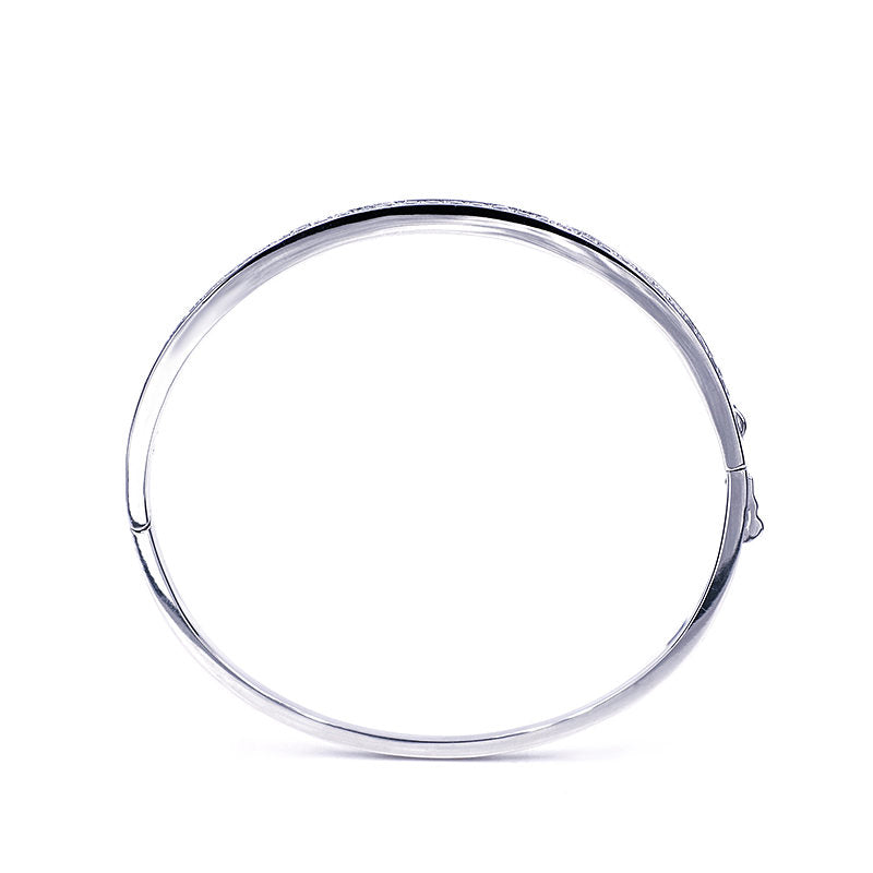Bracciale Rigido placcato in Oro Bianco e Moissanite
