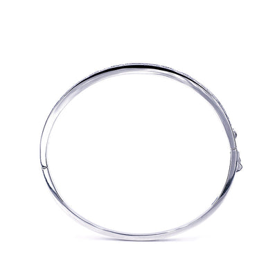 Bracciale Rigido placcato in Oro Bianco e Moissanite