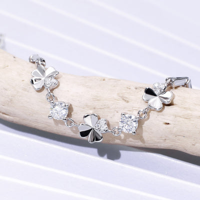 Bracciale Fiore di Primavera placcato in Oro Bianco