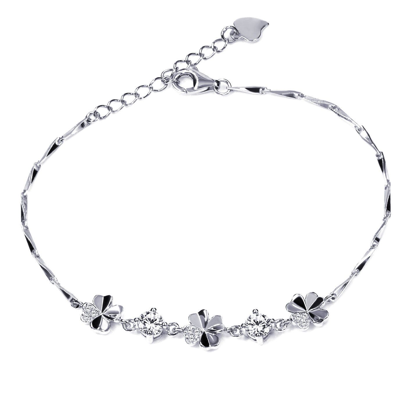 Bracciale Fiore di Primavera placcato in Oro Bianco