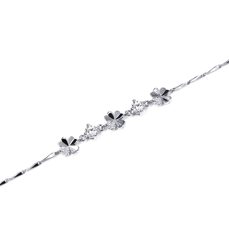 Bracciale Fiore di Primavera placcato in Oro Bianco