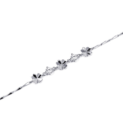 Bracciale Fiore di Primavera placcato in Oro Bianco