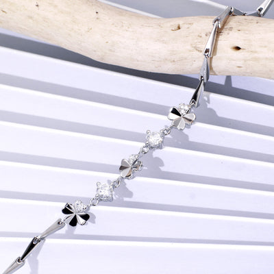 Bracciale Fiore di Primavera placcato in Oro Bianco