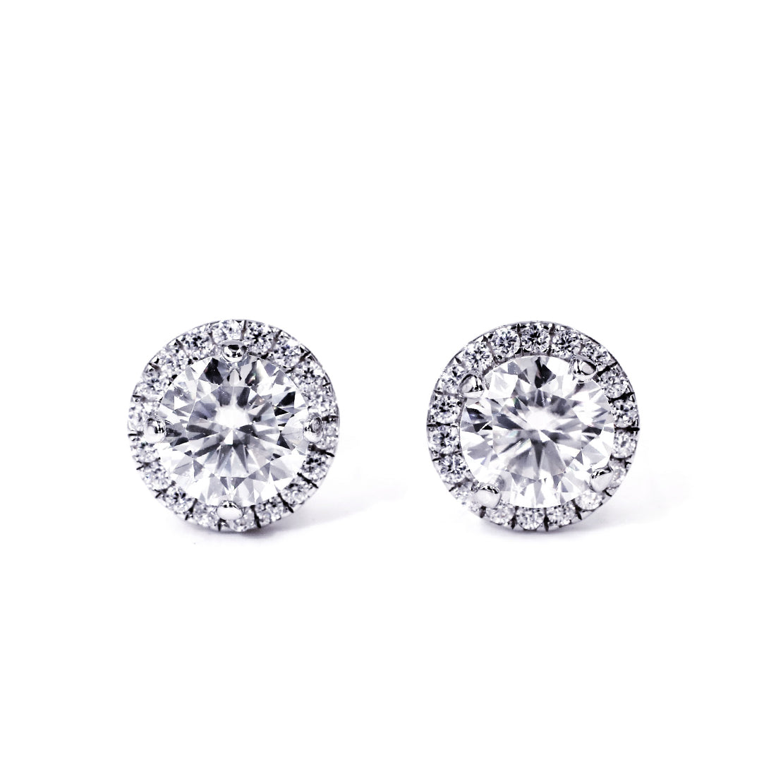 Orecchini in Argento 925 con Moissanite Taglio Brillante