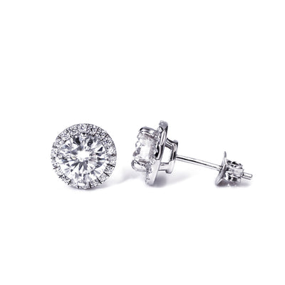Orecchini in Argento 925 con Moissanite Taglio Brillante
