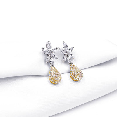 Orecchini in Argento con Moissanite Gialla
