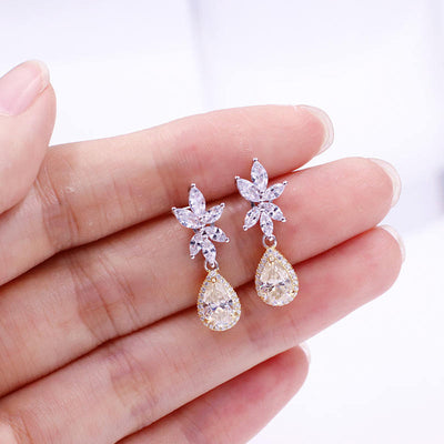 Orecchini in Argento con Moissanite Gialla