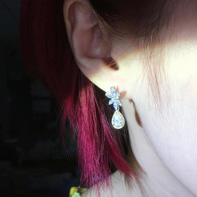 Orecchini in Argento con Moissanite Gialla