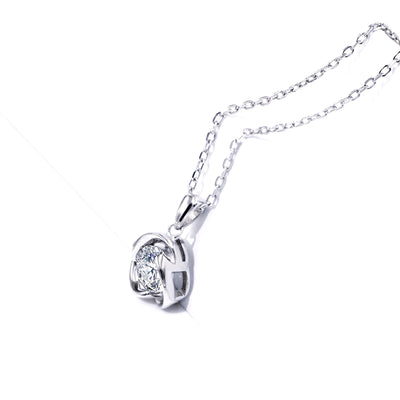 Collana in Argento Pendente a forma di Nastro Intrecciato