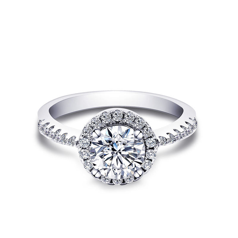 Anello in Argento 925 con Moissanite di Taglio Brillante