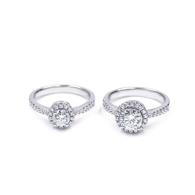 Anello in Argento 925 con Moissanite di Taglio Brillante