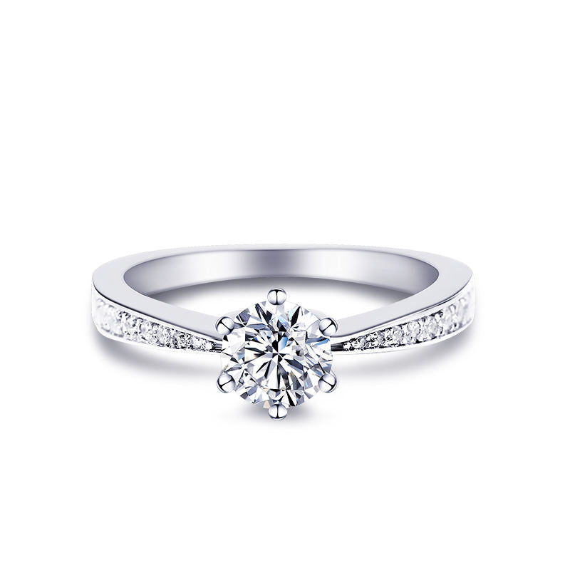 Anello in argento 925 Solitario con Pietra in Moissanite