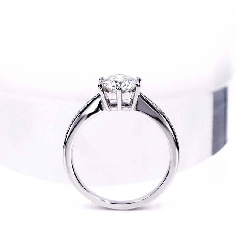 Anello in argento 925 Solitario con Pietra in Moissanite