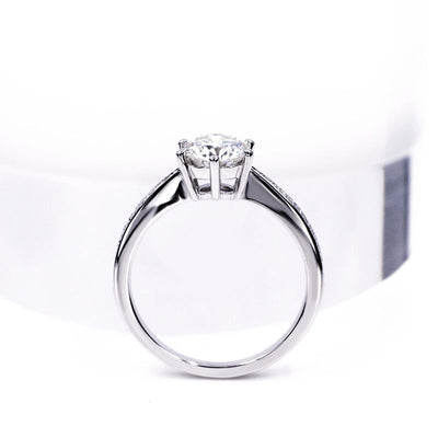 Anello in argento 925 Solitario con Pietra in Moissanite
