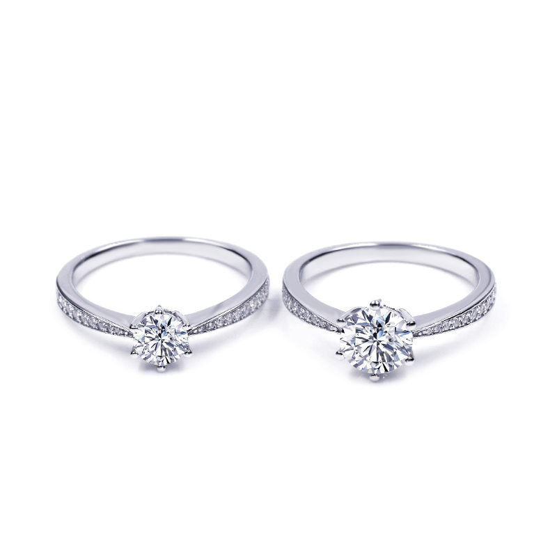 Anello in argento 925 Solitario con Pietra in Moissanite