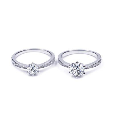 Anello in argento 925 Solitario con Pietra in Moissanite