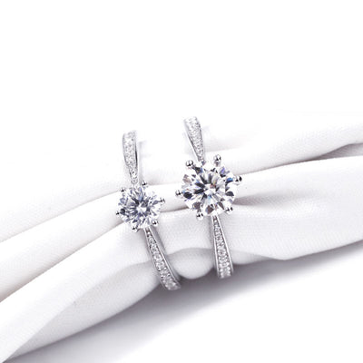 Anello in argento 925 Solitario con Pietra in Moissanite